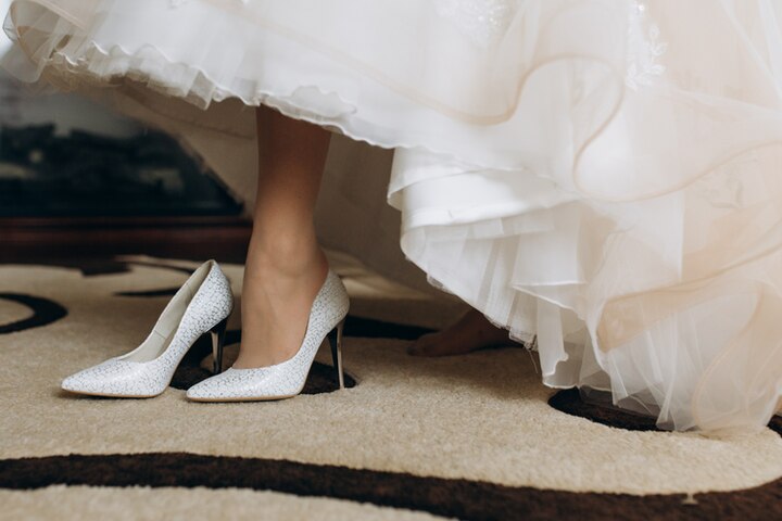 white heels for bride