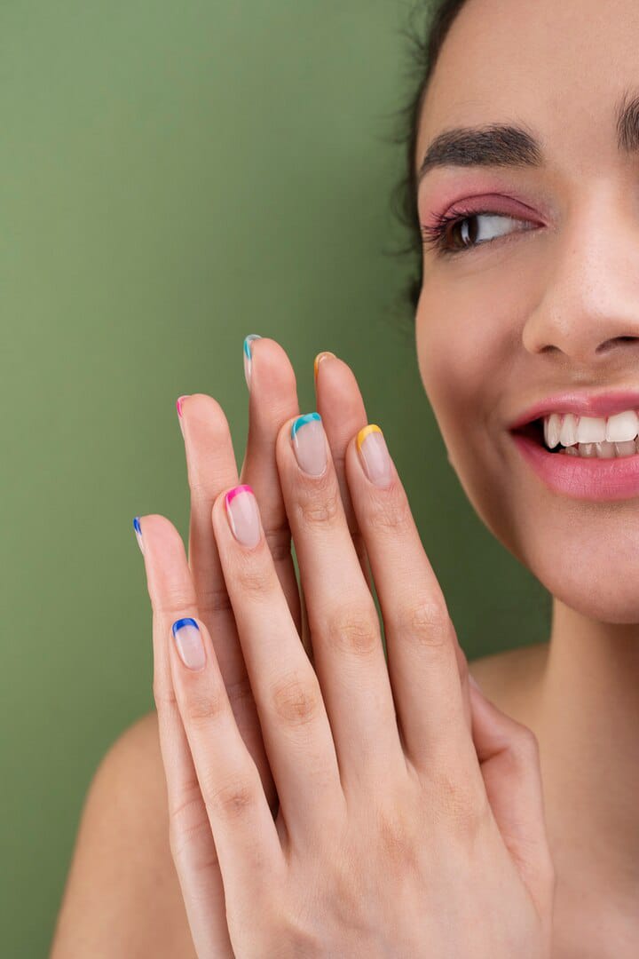 beautiful hand french tip nails