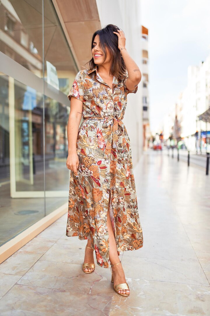 beautiful girl posing on street