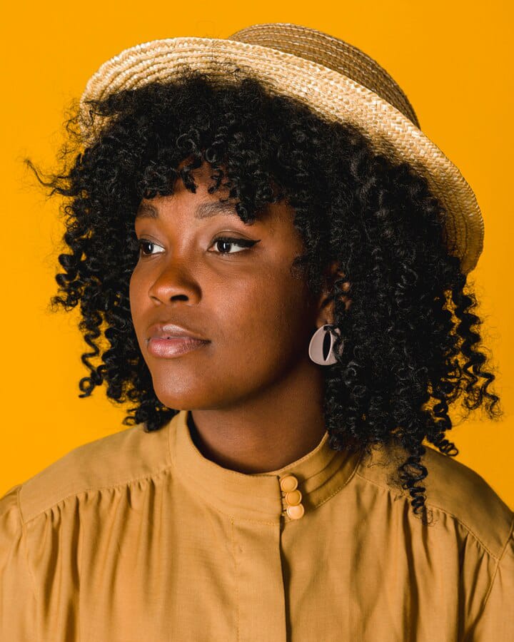 Pretty girl with curly hairstyles