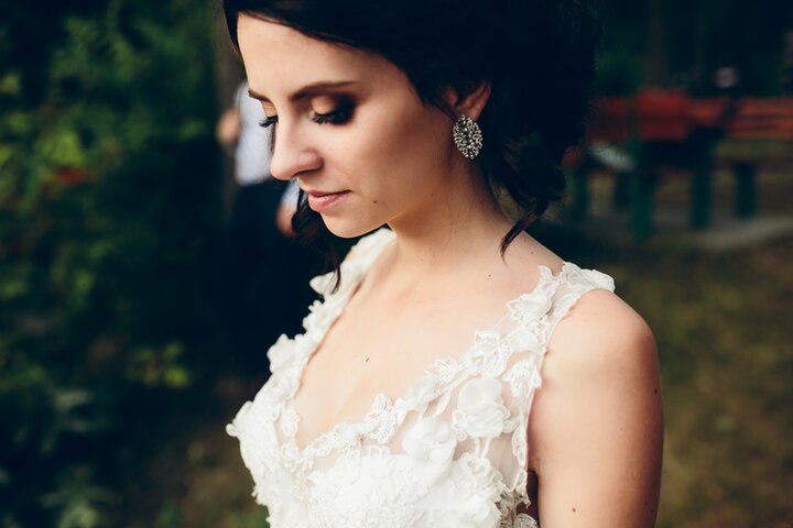 posing bride looking beautiful