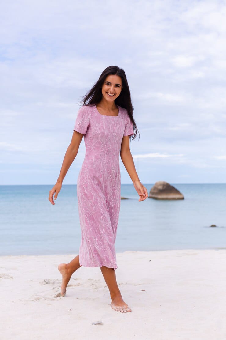 summer pink dress for beach