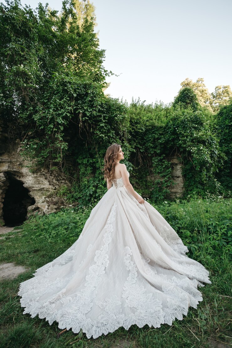 bride looking pretty in nature view