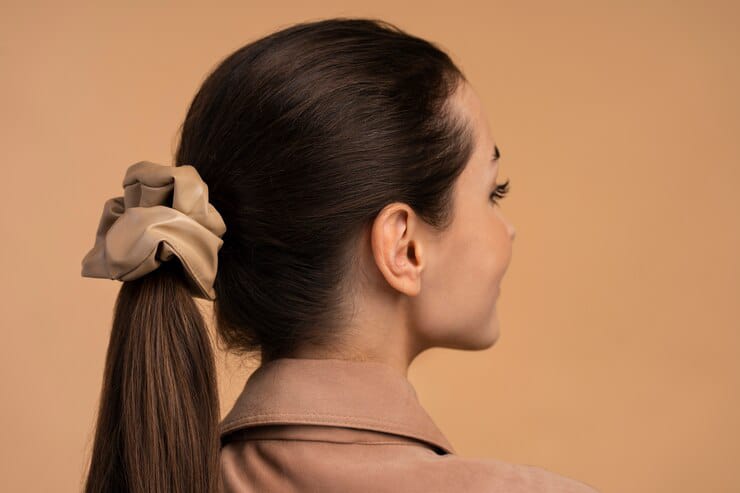 posing girl ponytail image