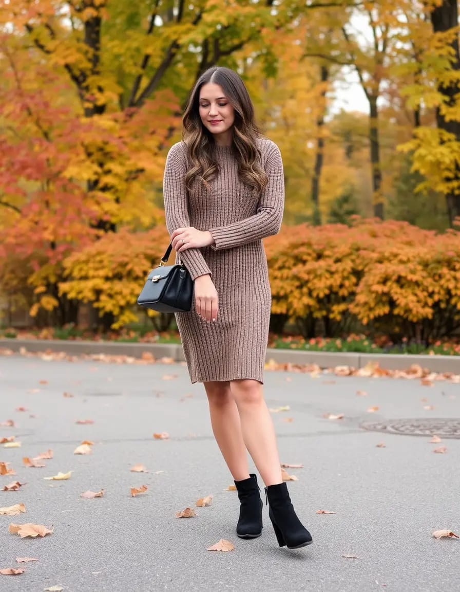 smiling women posing knit dress look