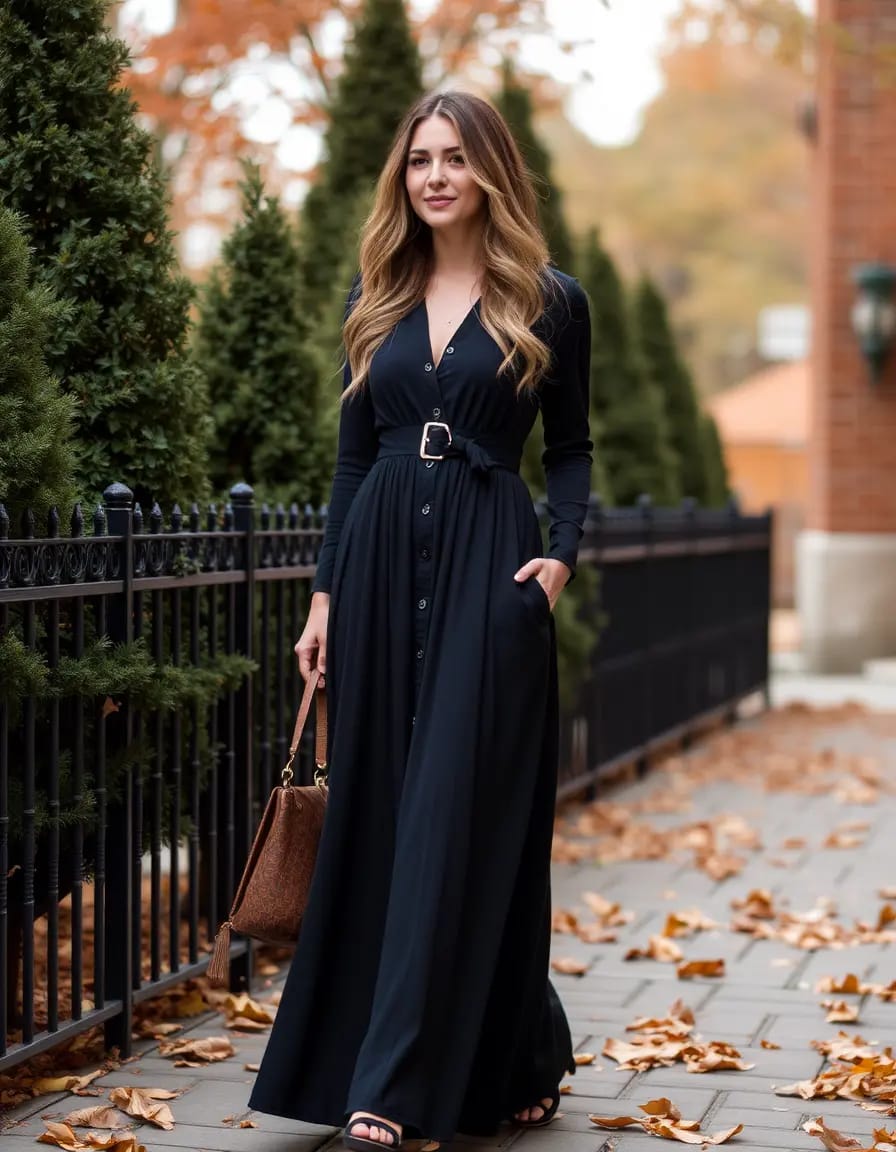 young women look in maxi dress