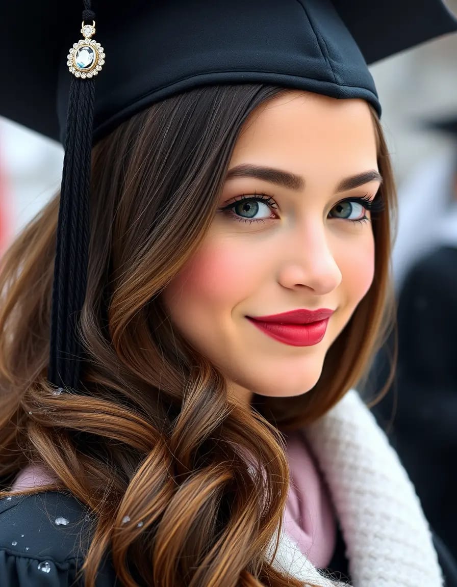 A woman simple makeup look for graduation