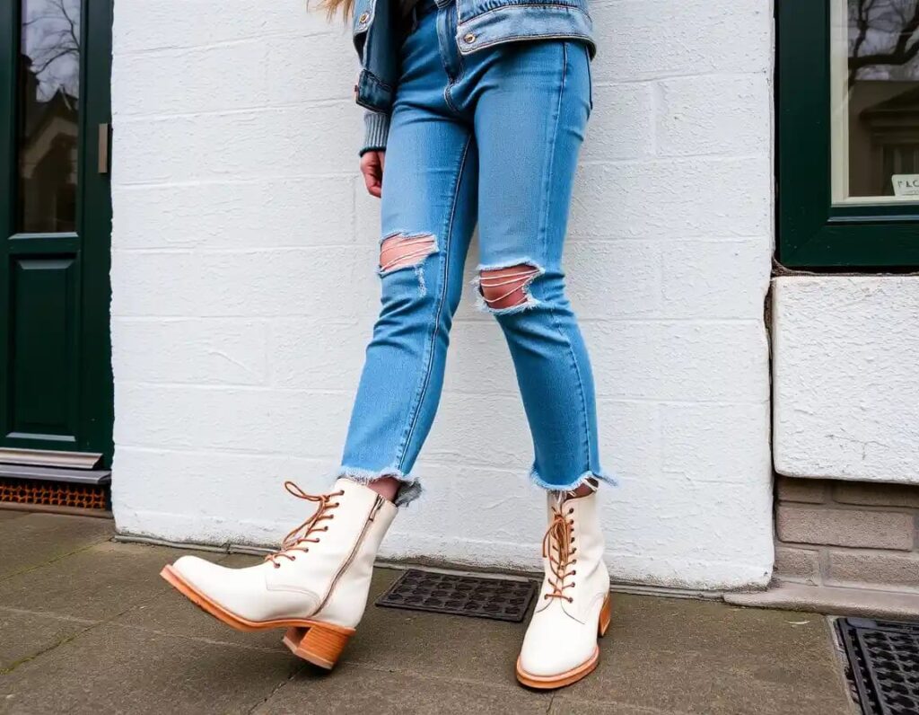 ivory boots look