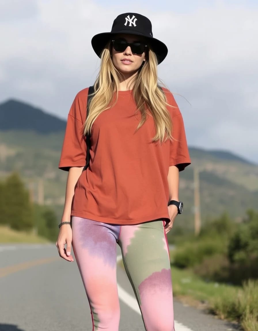 stylish modern woman trip look