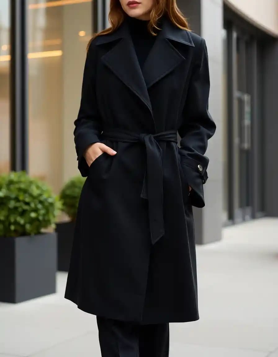 simple woman look in trench coat